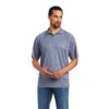 'Ariat' Men's AC Polo - Folkstone Grey -Outdoor Clothing Store S22 MNS WEST 10040655 front 1024x1024@2x