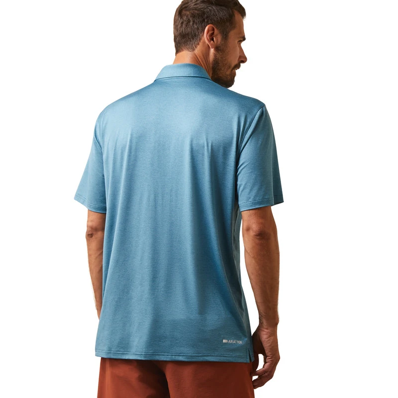'Ariat' Men's Charger 2.0 Polo - Eurasian Teal 5 'Ariat' Men's Charger 2.0 Polo - Eurasian Teal - Image 3