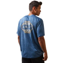 'Ariat' Men's Charger Ariat Stamp T-Shirt - Sky Fall 8 'Ariat' Men's Charger Ariat Stamp T-Shirt - Sky Fall -Outdoor Clothing Store S23 MNS WEST 10043769 back 1024x1024@2x