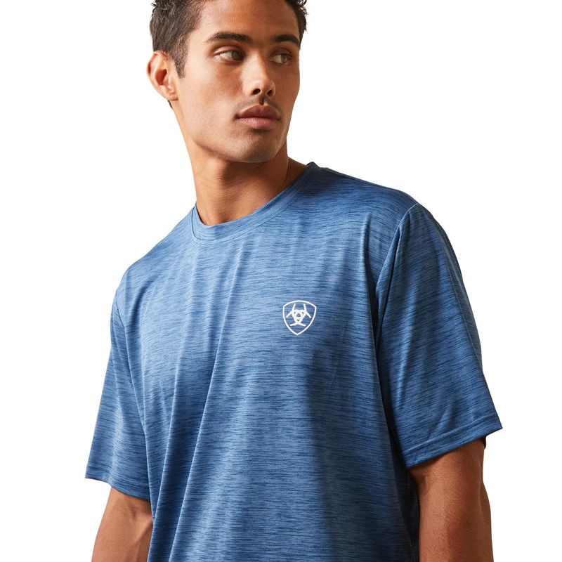 'Ariat' Men's Charger Ariat Stamp T-Shirt - Sky Fall 6 'Ariat' Men's Charger Ariat Stamp T-Shirt - Sky Fall - Image 4