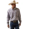 'Ariat' Men's Wrinkle Free Arthur Button Down - White -Outdoor Clothing Store S23 MNS WEST 10043803 front 1024x1024@2x