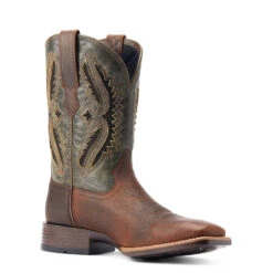 'Ariat' Men's 11" Rowder VentTEK 360° Western Square Toe - Rust / Forest Green -Outdoor Clothing Store S23 MNS WEST 10044478 medial 1024x1024@2x