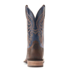 'Ariat' Men's 11" Slingshot Western Square Toe - Rowdy Rust / Dark Denim -Outdoor Clothing Store S23 MNS WEST 10044566 heel 1024x1024@2x