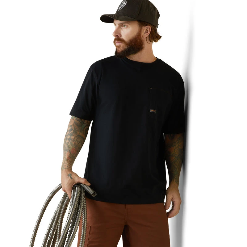 'Ariat' Men's Rebar Workman Buzz T Shirt - Black 4 'Ariat' Men's Rebar Workman Buzz T Shirt - Black - Image 2