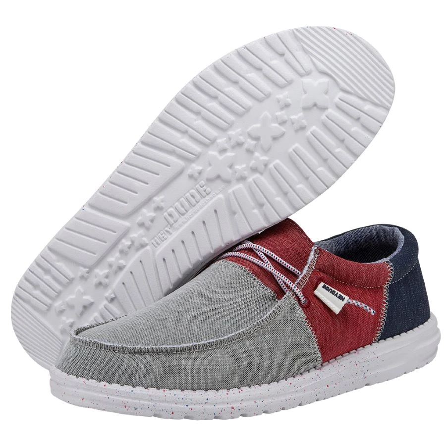 'Hey Dude' Men's Wally Sox - Tri Fans Red White Blue - Image 3