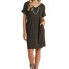 'Panhandle Slim' Women's Cuff Sleeve Knit Dress - Black