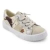 'Blowfish Malibu' Women's Wave Sneaker - Cream Spots Faux Pony Hair / Ice Microsuede / Cream / Gold / Silver