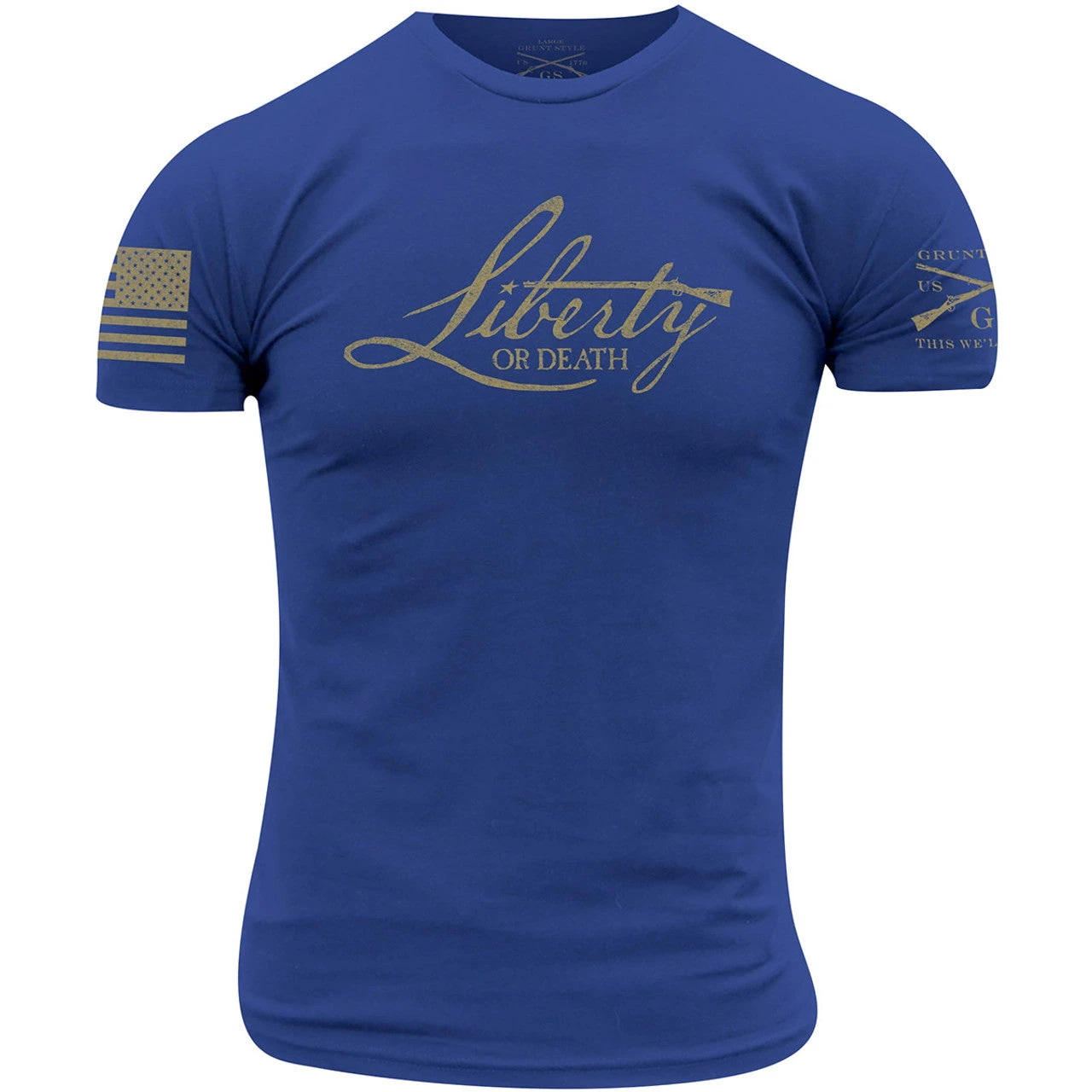 'Grunt Style' Men's Liberty Or Death 2.0 Tee - Blue 3 'Grunt Style' Men's Liberty Or Death 2.0 Tee - Blue