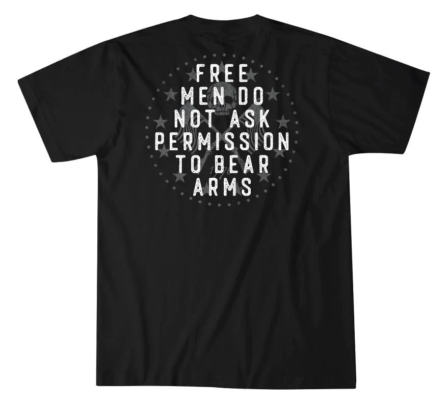 'Howitzer' Men's Permission Short Sleeve Tee - Black 4 'Howitzer' Men's Permission Short Sleeve Tee - Black - Image 2