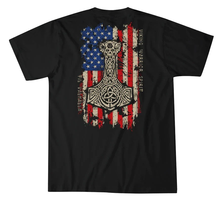 'Howitzer' Men's Thor Flag Short Sleeve Tee - Black 4 'Howitzer' Men's Thor Flag Short Sleeve Tee - Black - Image 2