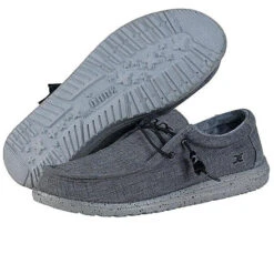 'Hey Dude' Men's Wally L Stretch - Steel -Outdoor Clothing Store opplanet hey dude wally l stretch mens steel 13 111163200 13 av 4 1024x1024@2x