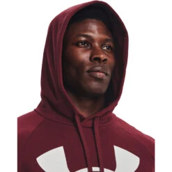 'Under Armour' Men's Rival Fleece Big Logo Hoodie - Chestnut Red / Onyx White -Outdoor Clothing Store s7.V5 1357093 690 HOOD 1024x1024@2x