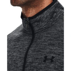 'Under Armour' Men's 1/2 Zip Fleece - Black / Black -Outdoor Clothing Store s7.V5 1357145 002 COLLAR 1024x1024@2x