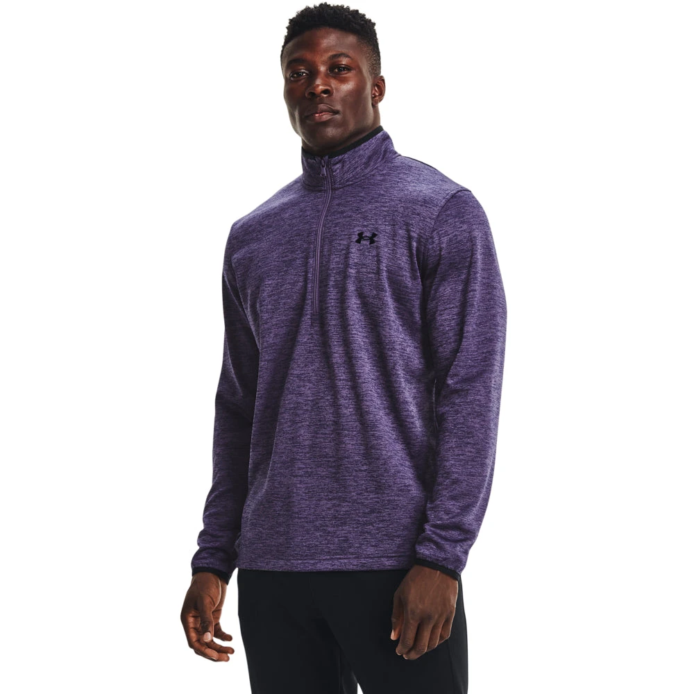 'Under Armour' Men's 1/2 Zip Fleece - Twilight Purple / Black 3 'Under Armour' Men's 1/2 Zip Fleece - Twilight Purple / Black