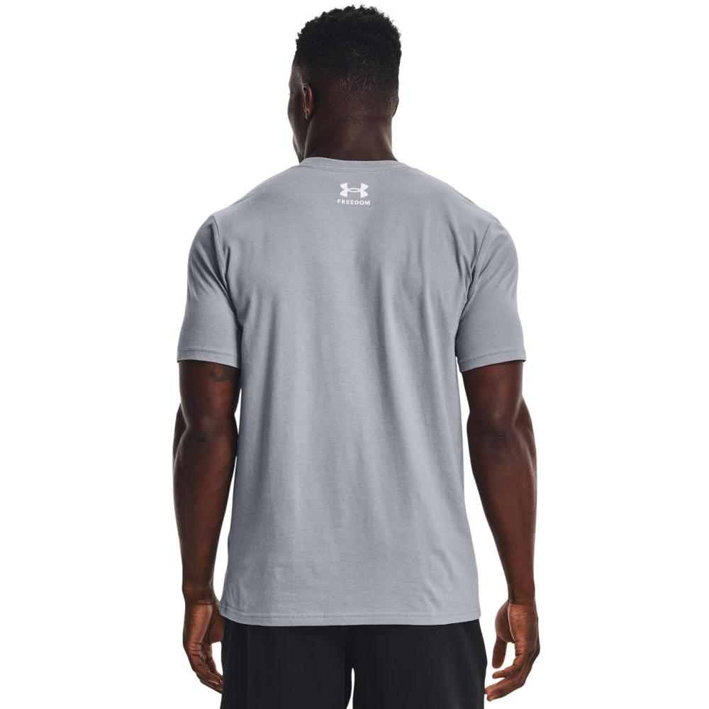 'Under Armour' Men's Freedom Hook T-Shirt - Steel / White 4 'Under Armour' Men's Freedom Hook T-Shirt - Steel / White - Image 2