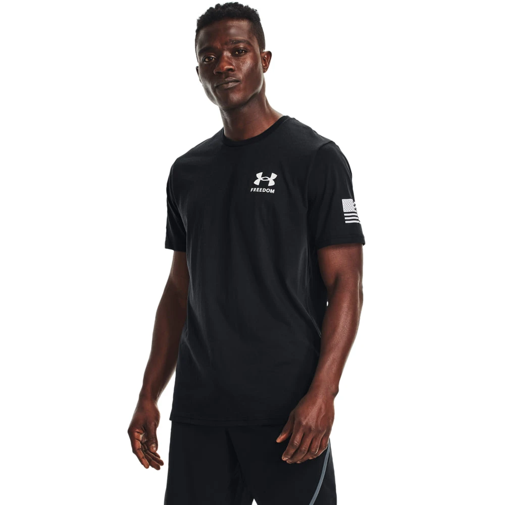'Under Armour' Men's Freedom Flag T-Shirt - Black / White 4 'Under Armour' Men's Freedom Flag T-Shirt - Black / White - Image 2