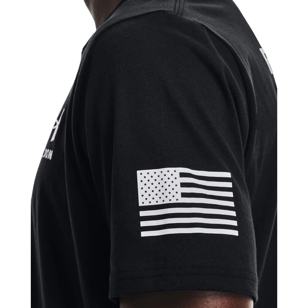 'Under Armour' Men's Freedom Flag T-Shirt - Black / White 5 'Under Armour' Men's Freedom Flag T-Shirt - Black / White - Image 3