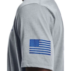 'Under Armour' Men's Freedom Flag T-Shirt - Steel Medium Heather / Royal -Outdoor Clothing Store s7.V5 1370810 036 SIDEDET 1024x1024@2x