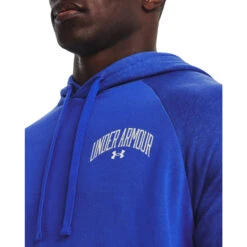'Under Armour' Men's Rival Fleece Wordmark Colorblock Hoodie - Versa Blue -Outdoor Clothing Store s7.V5 1373363 486 COLLAR 1024x1024@2x