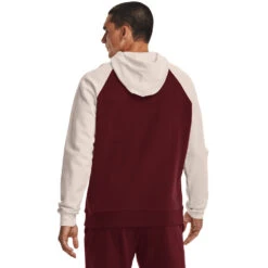 'Under Armour' Men's Rival Fleece Wordmark Colorblock Hoodie - Chestnut Red -Outdoor Clothing Store s7.V5 1373363 690 BC 1024x1024@2x
