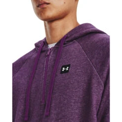 'Under Armour' Men's Rival Fleece 1/2 Zip Hoodie - Rivalry Light Heather - Onyx White -Outdoor Clothing Store s7.V5 1373371 514 COLLAR 1024x1024@2x